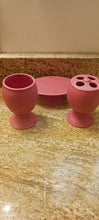 Load image into Gallery viewer, Yellow or Pink Ceramic Bathroom Accessory Set
