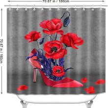 Load image into Gallery viewer, Red Shower Curtain