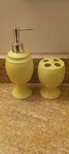 Load image into Gallery viewer, Yellow or Pink Ceramic Bathroom Accessory Set