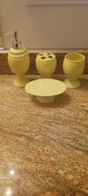 Load image into Gallery viewer, Yellow or Pink Ceramic Bathroom Accessory Set
