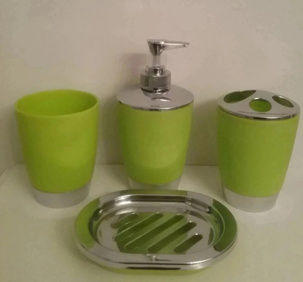 Lime Green Bathroom Accessory Set Heavenly Designs Watson Bathroom