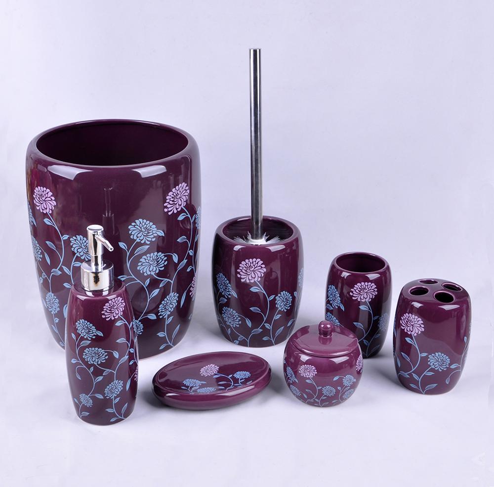 Purple Bathroom Accessory Set Heavenly Designs Watson Bathroom