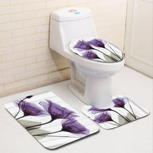 Load image into Gallery viewer, Fushia Flower 5 Piece Shower Curtain Set