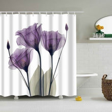 Load image into Gallery viewer, Fushia Flower 5 Piece Shower Curtain Set