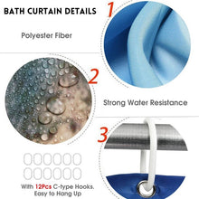 Görseli Galeri görüntüleyiciye yükleyin, Blue Abstract Crack Marble Design Shower Curtain Accessory Set