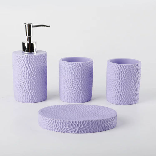 Purple Textured Resin Bathroom Set
