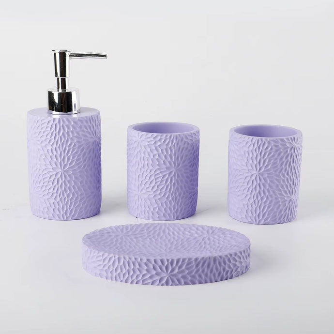 Purple Textured Resin Bathroom Set