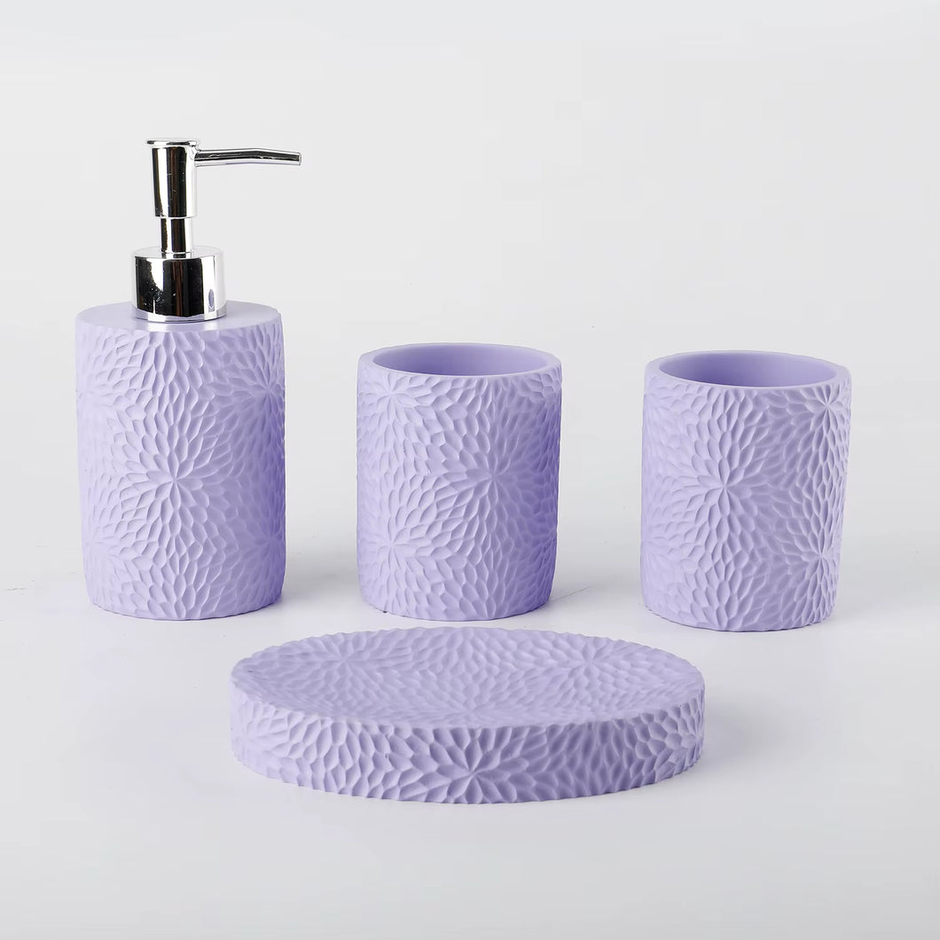 Purple Textured Resin Bathroom Set