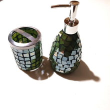 이미지를 갤러리 뷰어에 로드 , Green Muti-Piece Mosaic Glass Bathroom Sets
