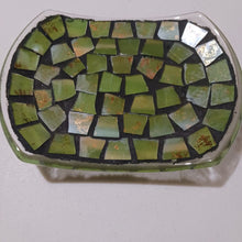 이미지를 갤러리 뷰어에 로드 , Green and Gold Mosaic Glass Bathroom Accessory Set