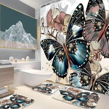 Load image into Gallery viewer, Butterfly Shower Curtain Bathroom Accessory Set