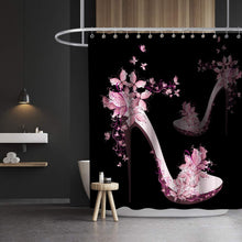 将图片加载到图库查看器，Pink Shoe Shower Curtain Set