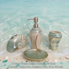 Load image into Gallery viewer, Green and Blue Iridescent Bathroom Accessory Set