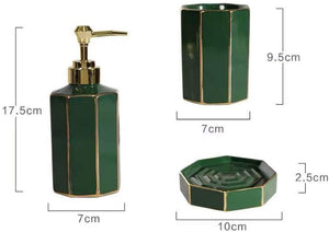 Emerald Green or Pink Octagon Shaped Bathroom Accessory Set