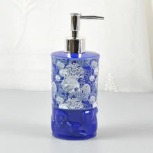Load image into Gallery viewer, Blue Seashell Ceramic Bathroom Accessory Set