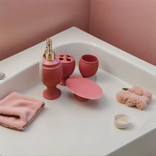 Load image into Gallery viewer, Yellow or Pink Ceramic Bathroom Accessory Set
