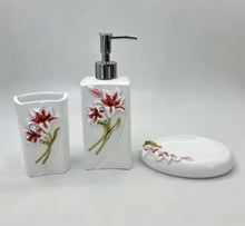 Load image into Gallery viewer, White Resin Bathroom Accessory Set