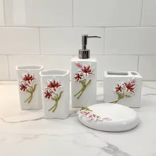 Load image into Gallery viewer, White Resin Bathroom Accessory Set