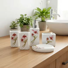 Load image into Gallery viewer, White Resin Bathroom Accessory Set