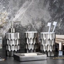 Load image into Gallery viewer, Silver Gray Ceramic Bathroom Accessory Set