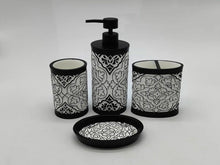 Load image into Gallery viewer, Black And White Bathroom Accessory Set