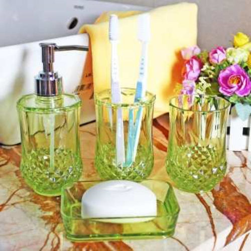 Green Acrylic Bathroom Accessory Set