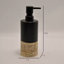 이미지를 갤러리 뷰어에 로드 , Black and Brown Wood Grain Ceramic Bathroom Accessory Set