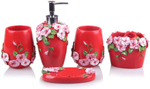 Load image into Gallery viewer, Red Bathroom Accessory Set