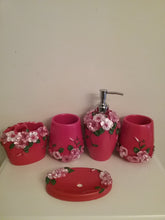 Load image into Gallery viewer, Red Bathroom Accessory Set