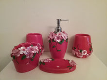 Load image into Gallery viewer, Red Bathroom Accessory Set