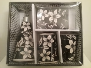 White Orchids Bathroom Accessory Set