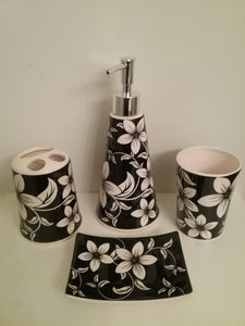 White Orchids Bathroom Accessory Set - watson-bathroom-accessories