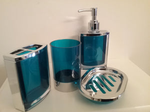 Blue and Silver Bathroom Accessory Set - watson-bathroom-accessories