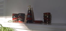 Carregar imagem no visualizador da galeria, Red And Golden Brown Bathroom Accessory Set