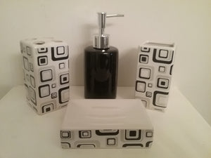 Taupe and Black Bathroom Accessory Set - watson-bathroom-accessories