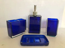 Load image into Gallery viewer, Dark Blue Acrylic Bathroom Accessory Set