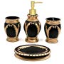 Load image into Gallery viewer, Black and Gold Bathroom Accessory Set
