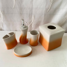 Load image into Gallery viewer, Peach/Orange And White Gradient Bathroom Accessory Set
