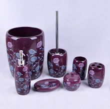 Load image into Gallery viewer, Purple Bathroom Accessory Set