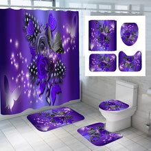 将图片加载到图库查看器，Purple Shower Curtain Set