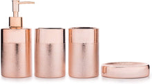 Load image into Gallery viewer, Textured Rose Gold Ceramic Bathroom Set