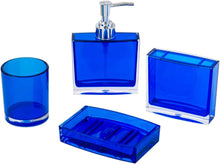 Load image into Gallery viewer, Translucent Blue Acrylic Bathroom Accessory Set