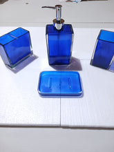 Ladda upp bild till gallerivisning, Dark Blue Acrylic Bathroom Accessory Set