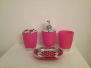 Red and Silver Bathroom Accessory Set - watson-bathroom-accessories