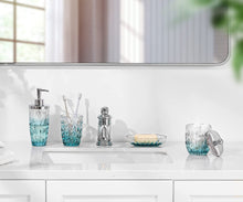 Load image into Gallery viewer, Blue Crystal Glass Bathroom Accessory Set