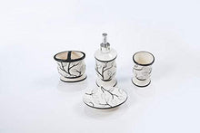 Load image into Gallery viewer, White Leaves and Black Branches Bathroom Accessory Set