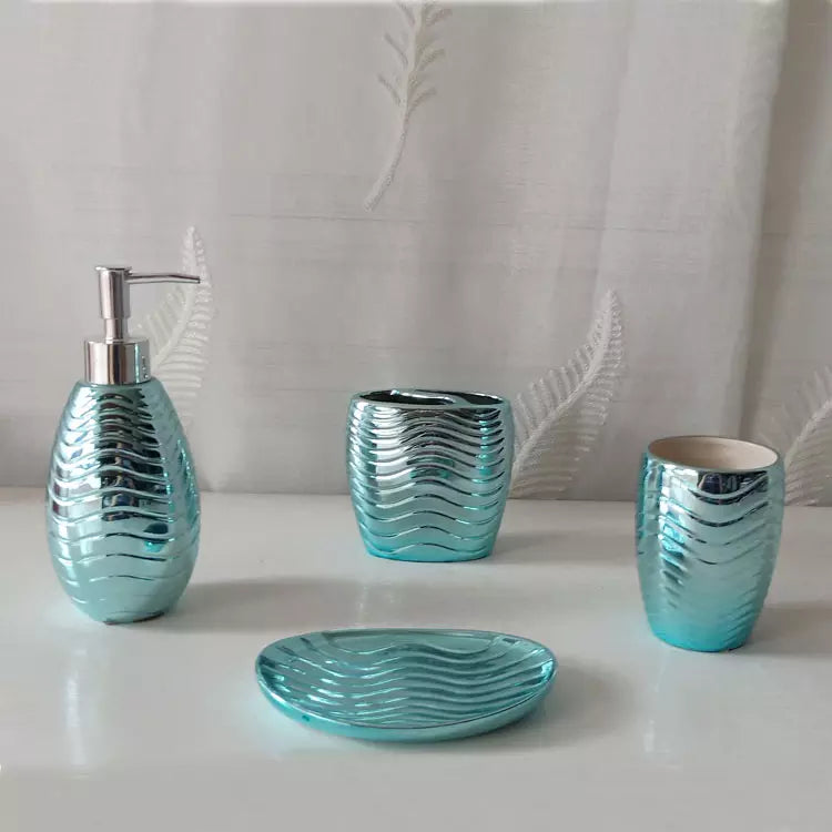 Sky Blue Bathroom Accessory Set