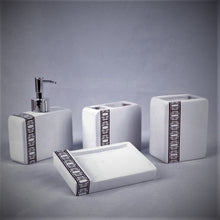 이미지를 갤러리 뷰어에 로드 , Black and White Bathroom Accessory Set