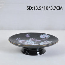 Görseli Galeri görüntüleyiciye yükleyin, Black Floral Ceramic Bathroom Accessory Set