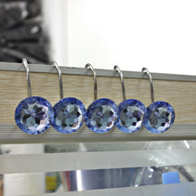 Görseli Galeri görüntüleyiciye yükleyin, Blue Rhinestone Shower Curtain Hooks